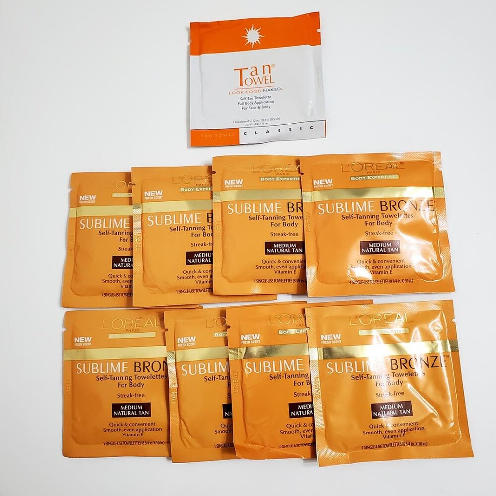 L'Oreal Sublime Bronze 8 Self-Tanning Towelettes For Body Medium Natural Tan